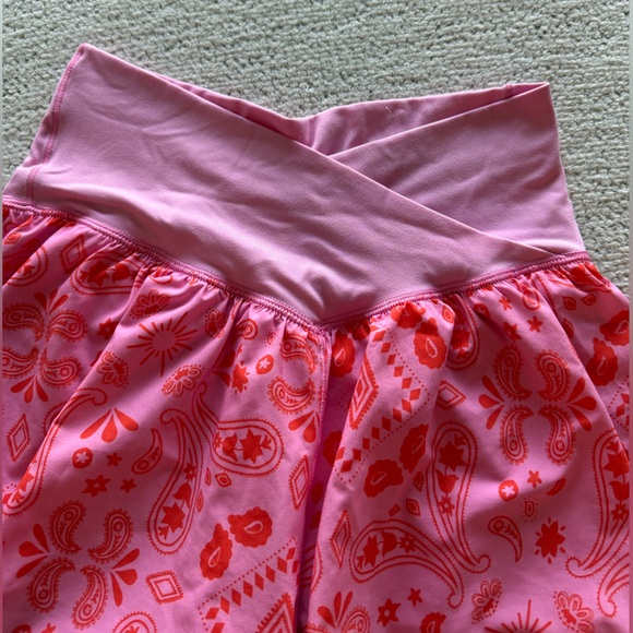 aerie Pink Paisley Print Athletic Shorts - Picture 3 of 6
